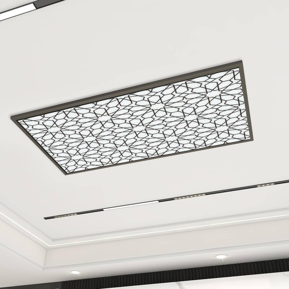 Decorative Fluorescent Light Covers for Ceiling Lights Arabesque girih