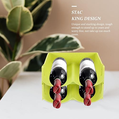 Miniatura 2 de Hemoton Paquete de 4 organizadores de botellas de vino y agua (para 8 botellas), soporte apilable de plástico para vino para despensa, cocina,