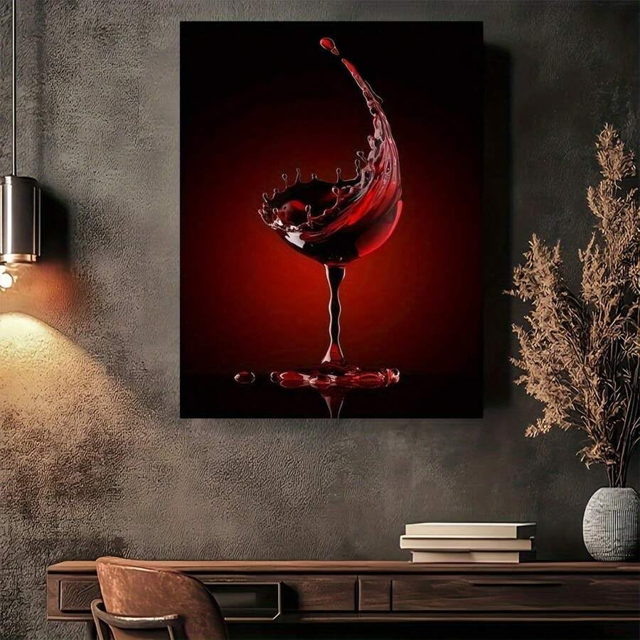 Toile de vin rouge cadre intérieur déco murale sans effort - 3