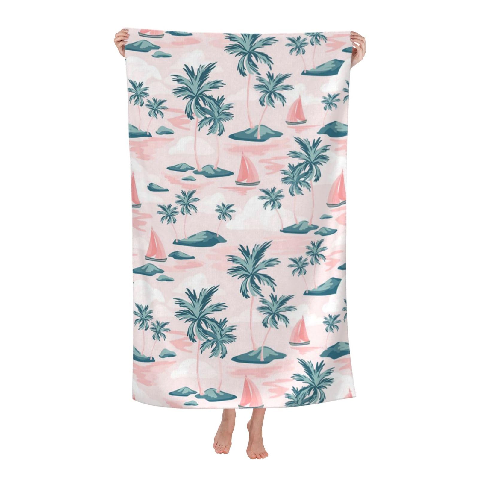 LSRCPD Beach Towel Sailboat Microfiber Beach Towels Blanket Oversized Tropical Big Extra Large XL Pool Towels Quick Dry Sandproof for Women Girls Kids