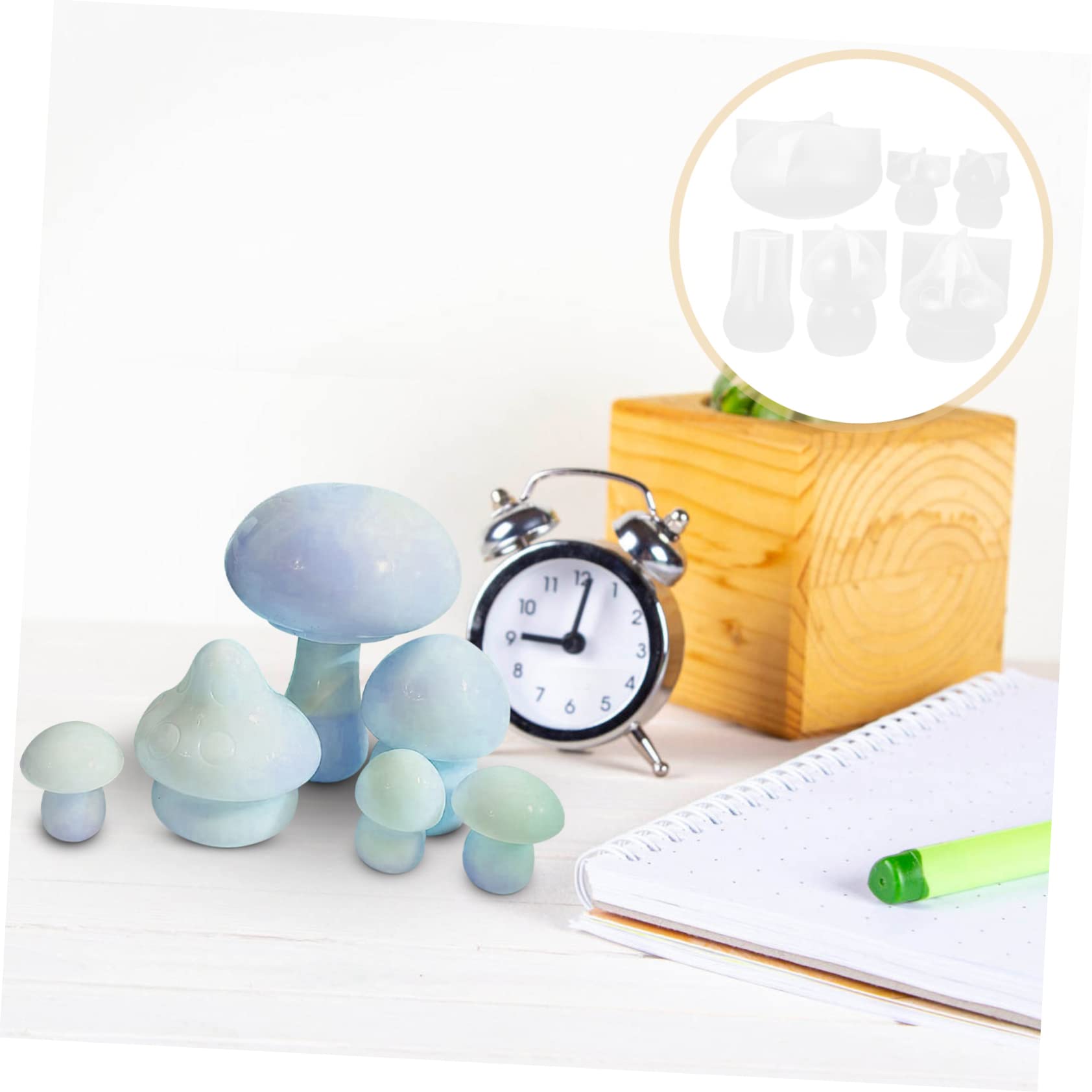 jojofuny 6pezzi Stampo in Silicone Forma Fungo Stampo Per Artigianato Fai Da Te in Silicone Epossidico in Antiaderente Flessibile e Facile Da Sformare