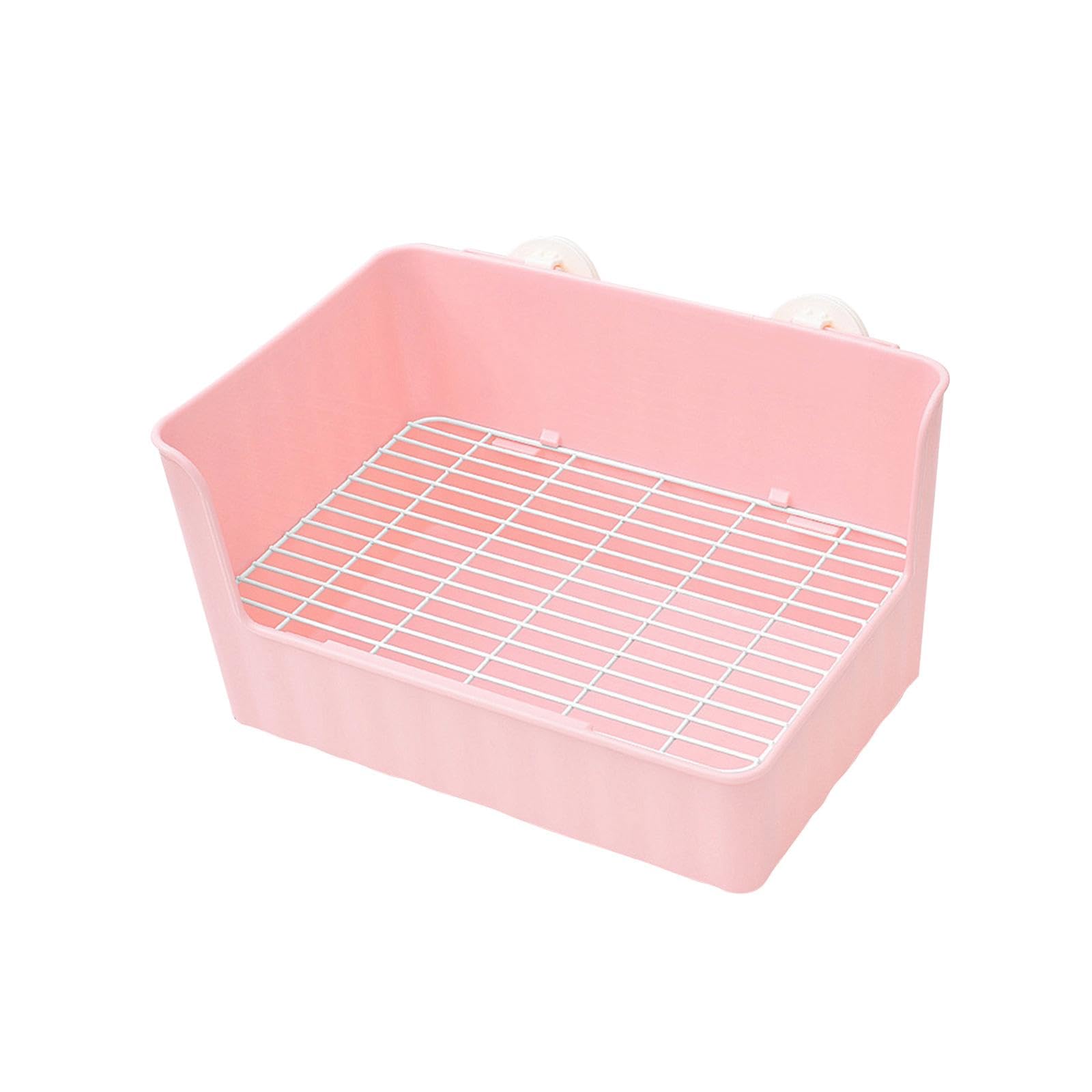 LOVIVER Rabbit Potty Tray Bedpan Cage Toilet Corner Toilet Box Pet Pan for Small Animals Chinchilla Indoor Cats Ferret Hamster, Pink