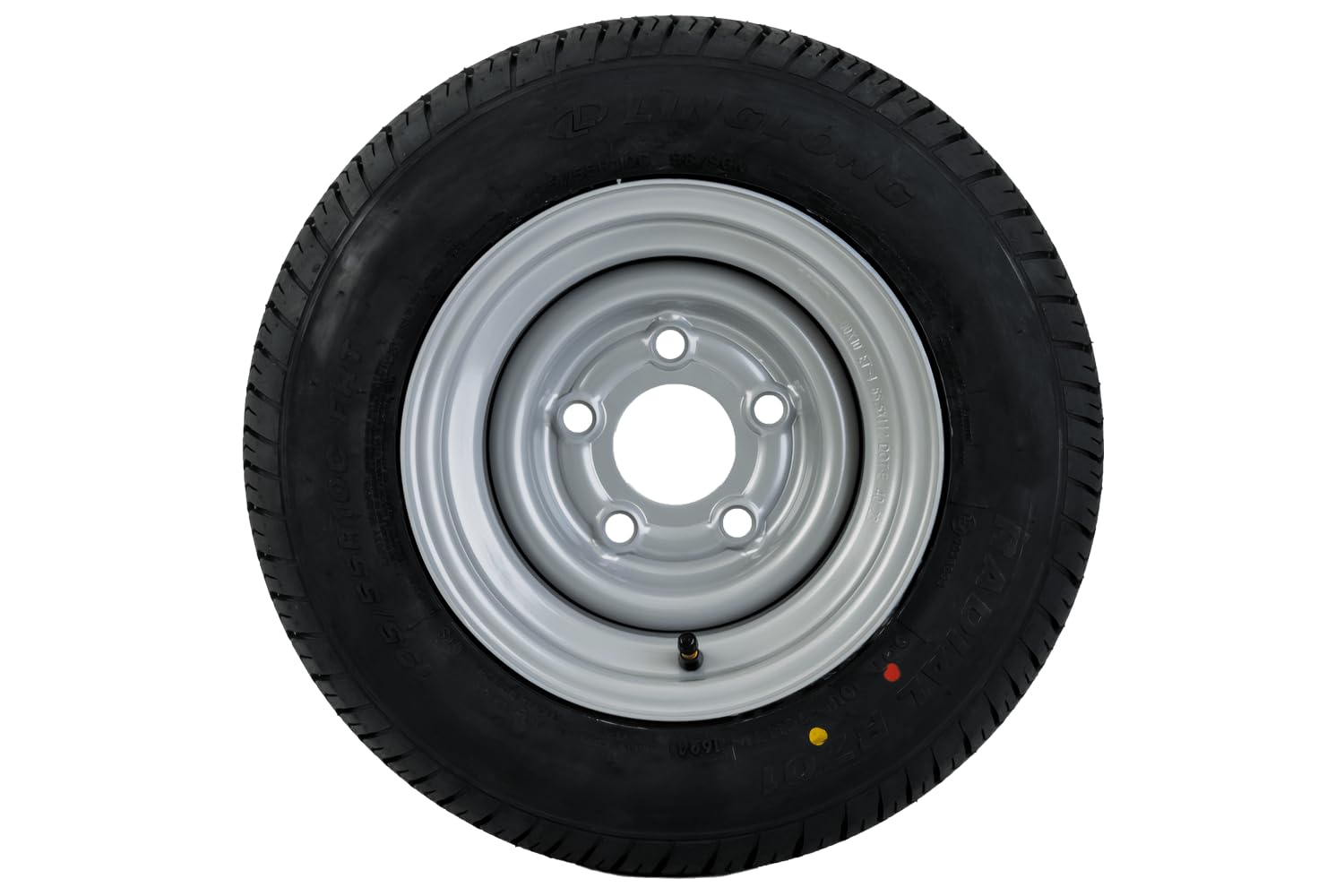 Ruota rinforzata per rimorchio 195/55 R10C 98/96N con cerchio 6Jx10" H2 5x112 ET-4. Solida e adatta a carichi fino a 900 kg.