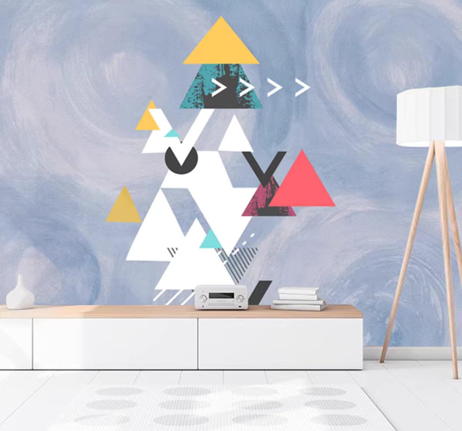 Abstract Creative Colourful Geometric Shapes 3D Wallpaper Easy Install Feature Office Living Room Sofa Bedroom TV Background Wall Decoration-400cm×280cm