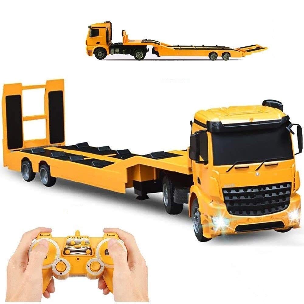 Lotees Remote Car Remote Control Car RC Tow Truck Excavator Forklift Bulldozer Dump Truck Detachable Flatbed Semi-Trailer Engineering Trailer Truck Sound Lights Gifts Boys