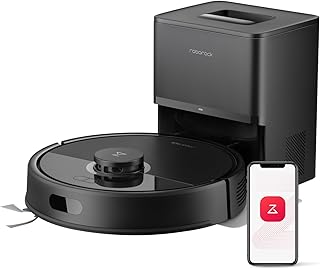 roborock Q7 L5+ Robot Vacuum Cleaner, Self-Emptying, 8,000Pa Suction, Dual Anti-Tangle System, APP-Controlled Mopping, Electronic Water Tank, PreciSense LiDAR Navigation, Ideal for Pet Hair, Black