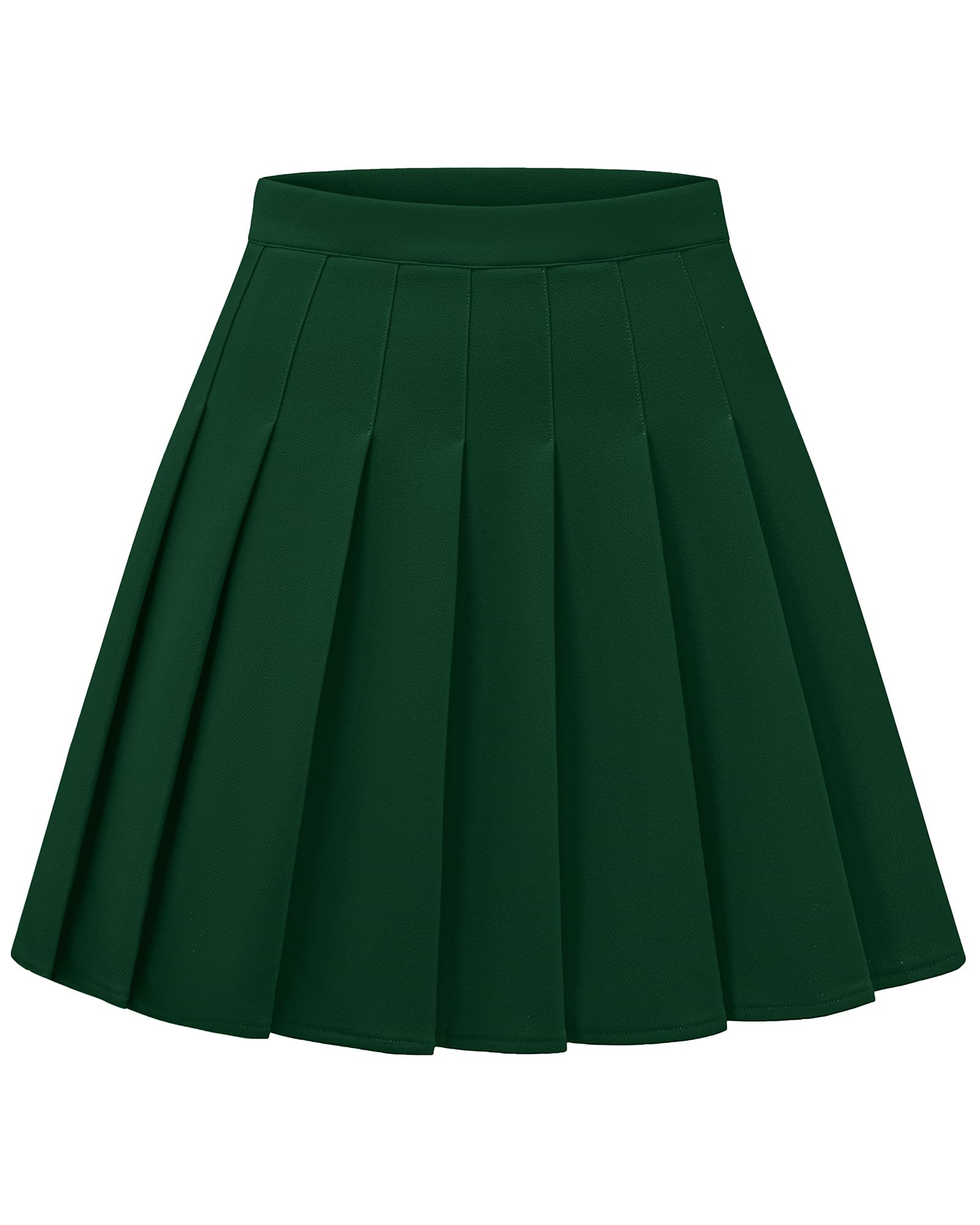 Shestellar Women's High-Waisted Pleated A-Line Mini Tennis Skater Skirt