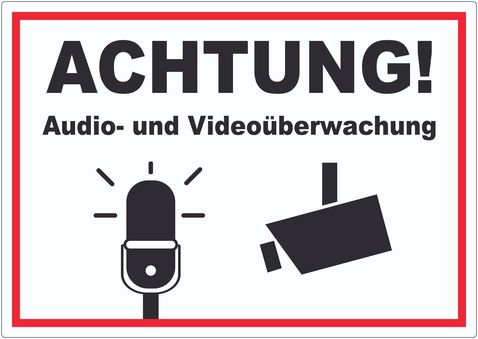 HB-Druck Achtung Videoüberwachung Kameraüberwachung Schild A6 (105x148mm