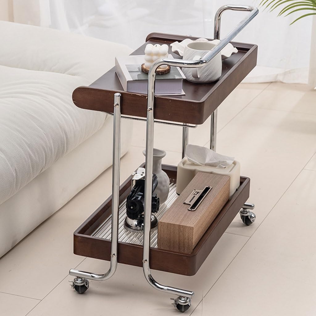Tavolino Piccolo Carrello portaoggetti, tavolino Laterale Mobile, da tè, Salotto, Comodino con Contenitore retrò Couchtisch