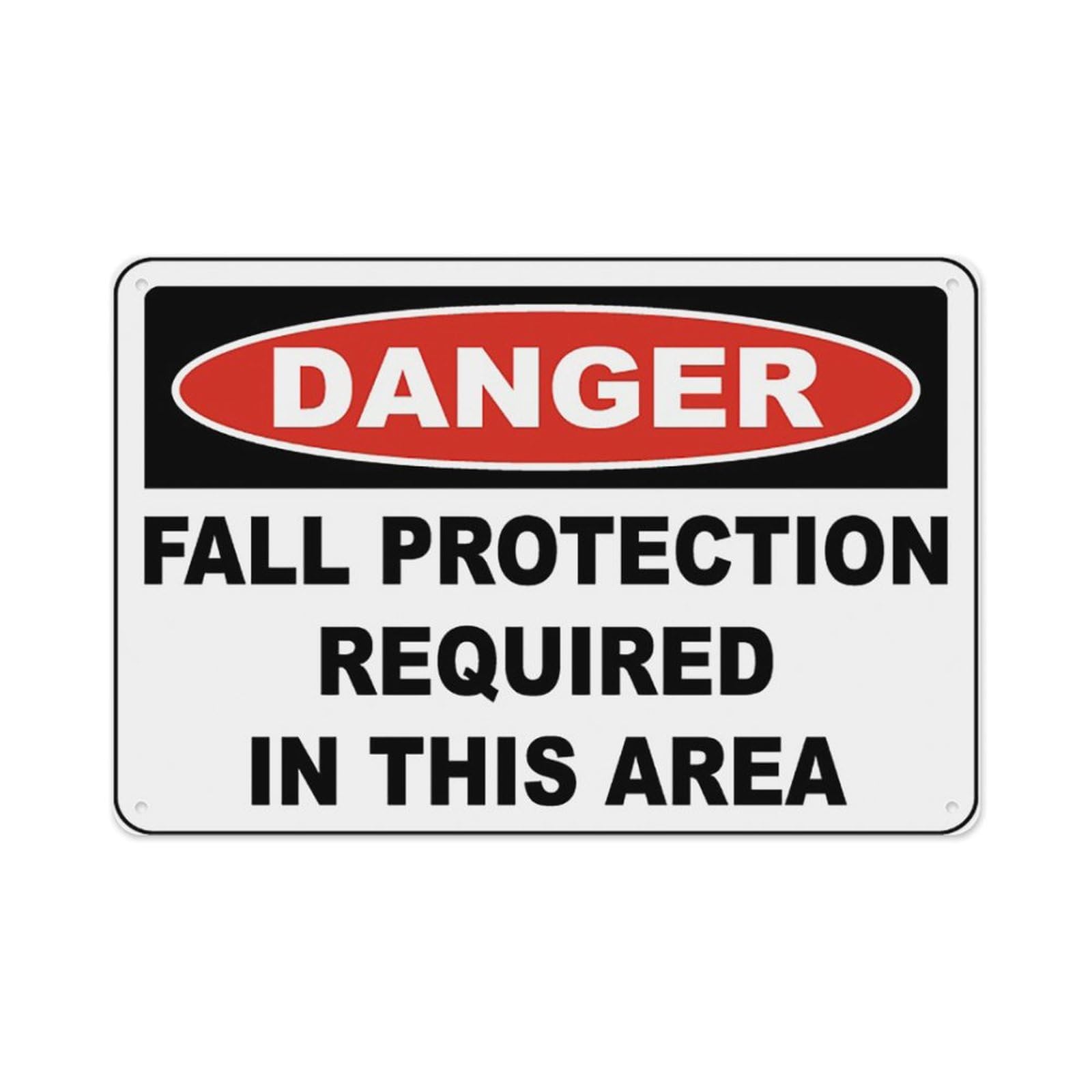 Peiyeety A02 Fall Protection Required Ppe Sign Aluminum Tin Warning Signs For Home Outdoor Garden 12X16 Inches