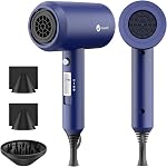 Slopehill Professional Ionic Hair Dryer, Powerful 1800W Fast Drying Low Noise Blow Dryer with 2 Concentrator Nozzle 1 Diffuser Attachments for Home Salon Travel (Grey)