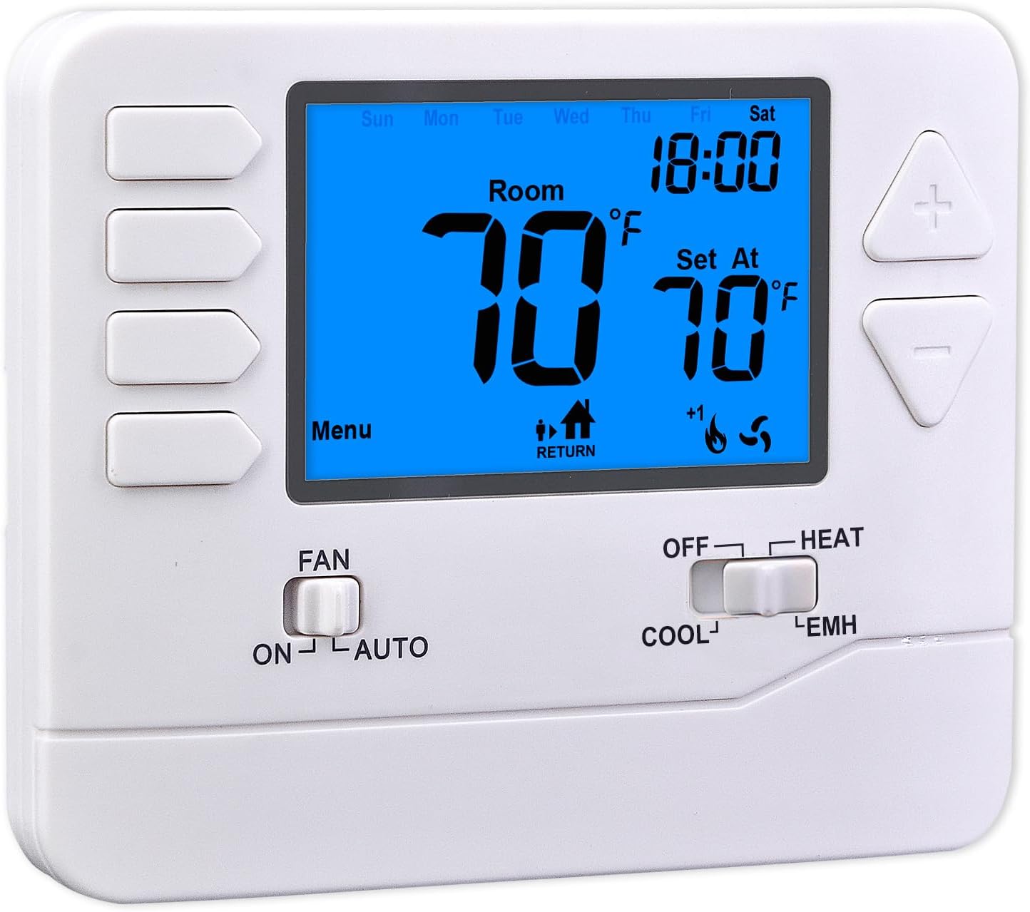 - Suuwer 5-1-1 Day Programmable Heat Pump Thermostat for Home up to 2 Heat and 1 Cool