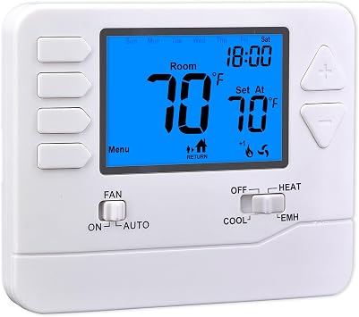 Suuwer Programmable Heat Pump Thermostat for Home Up to 2 Heat/ 1 Cool