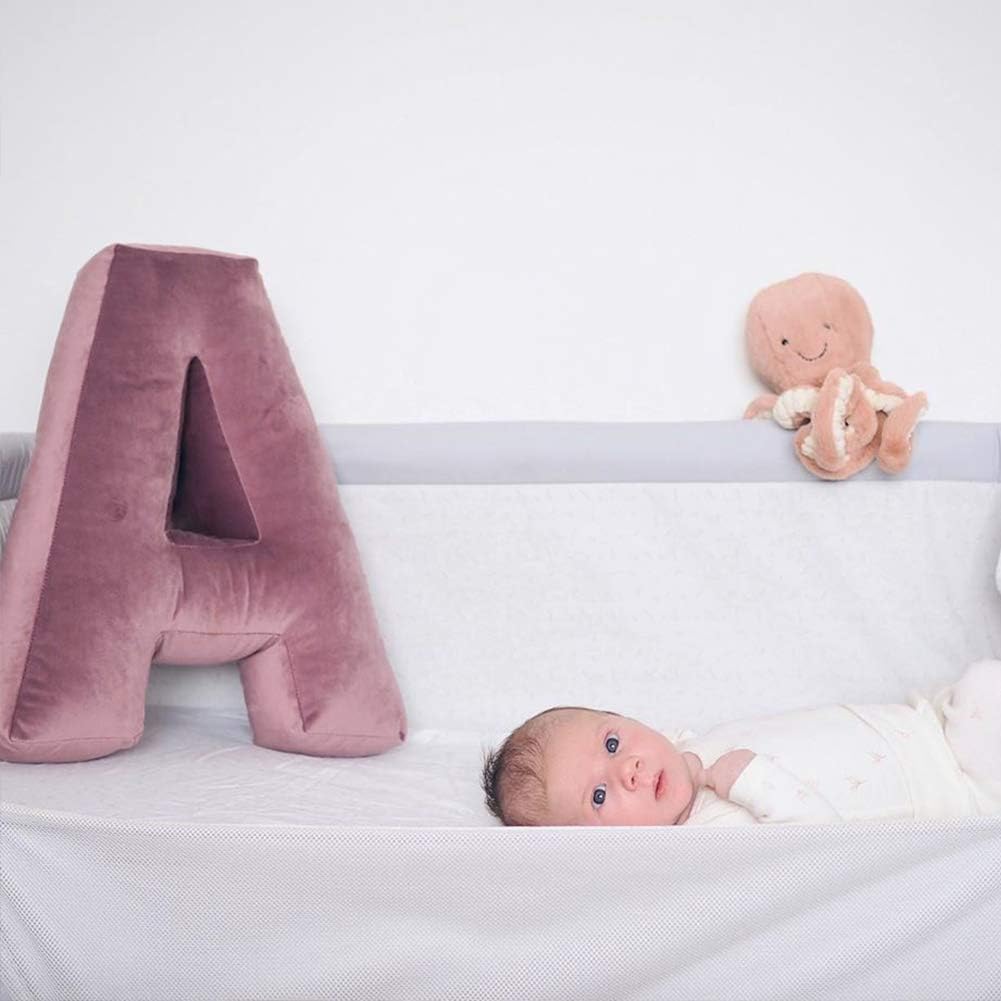 MOMAID Velvet Letter Pillow Soft Initial Throw Cushion Decorative Alphabet Kids Room Nursery Decor Baby Toddler Gift (Dusty Rose, Letter A) : Baby