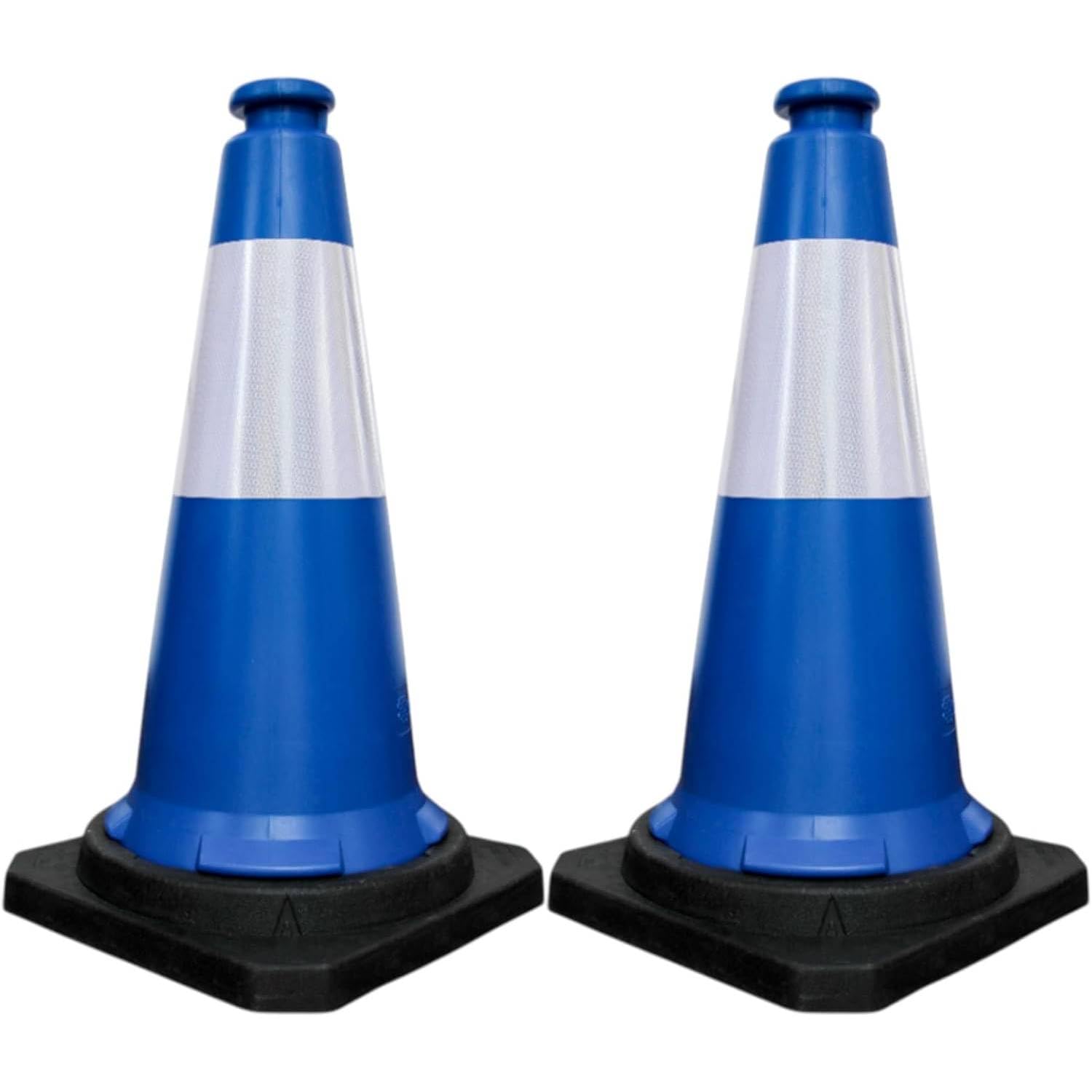 Berry 75CM Traffic Cones - Blue High Visibility Traffic Safety Cone with Reflective and PVC Black Base, 30 Inch PE Portable Road Cones for Street (Set of 2)