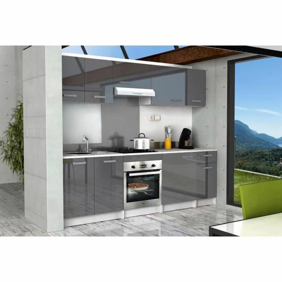 Caisson Bas De Cuisine START Pour Four Encastrable 60cm - Blanc Haute Brillance - Fabrication Française