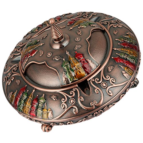 rockcloud Windproof Ashtray with Lid for Outdoor and Indoor Use Incense Holder Burner Tabletop Ornament