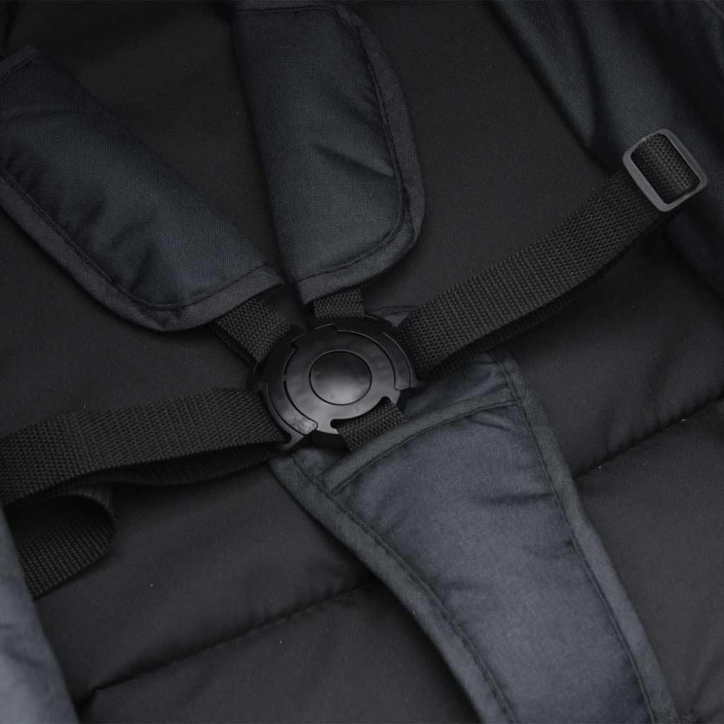 2-in-1 Kinderwagen Buggy Anthrazit Schwarz Stahl Kombi mit Liegefunktion und verstellbarem Sitz klappbar für Stadt, Reise, Urlaub mit Sonnendach und Stauraum