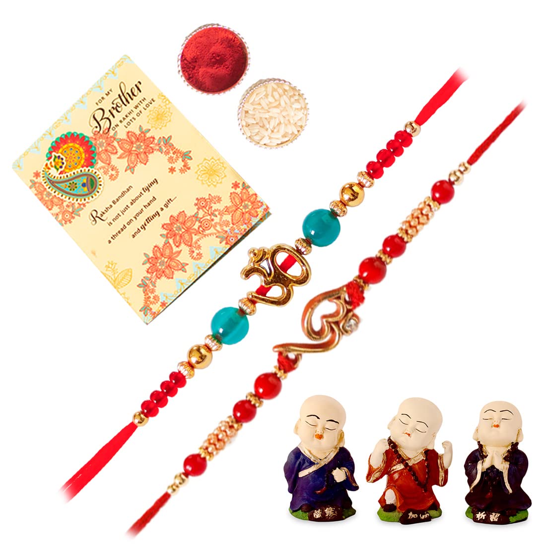 ARCHIES Rakhi Collection for Rakshabandhan | Rakhi for Brother | Rakhi for Bhaiya and Bhabhi | Rakhi Combo Gift Hamper (Blissful-Buddha Rakhi Combo) (B09B74HLQJ) Amazon Price History, Amazon Price Tracker