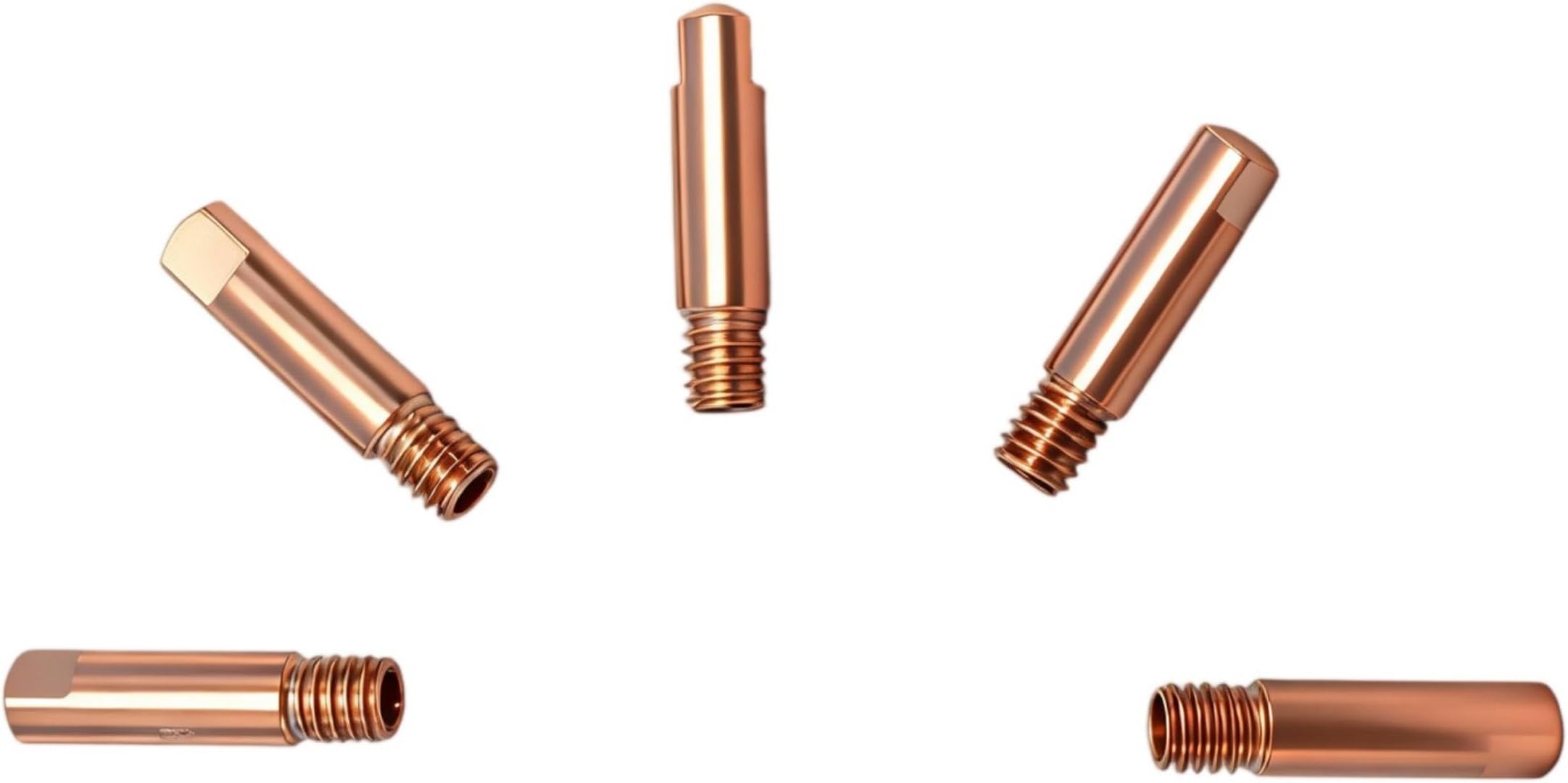 5 Pack M6 x 25mm Copper MIG Welding Contact Tips – Replacement Euro Torch Tips for MB15 MB25 0.9mm Wire – Compatible with Binzel MB15AK MIG Welders and Filler Wire Applications