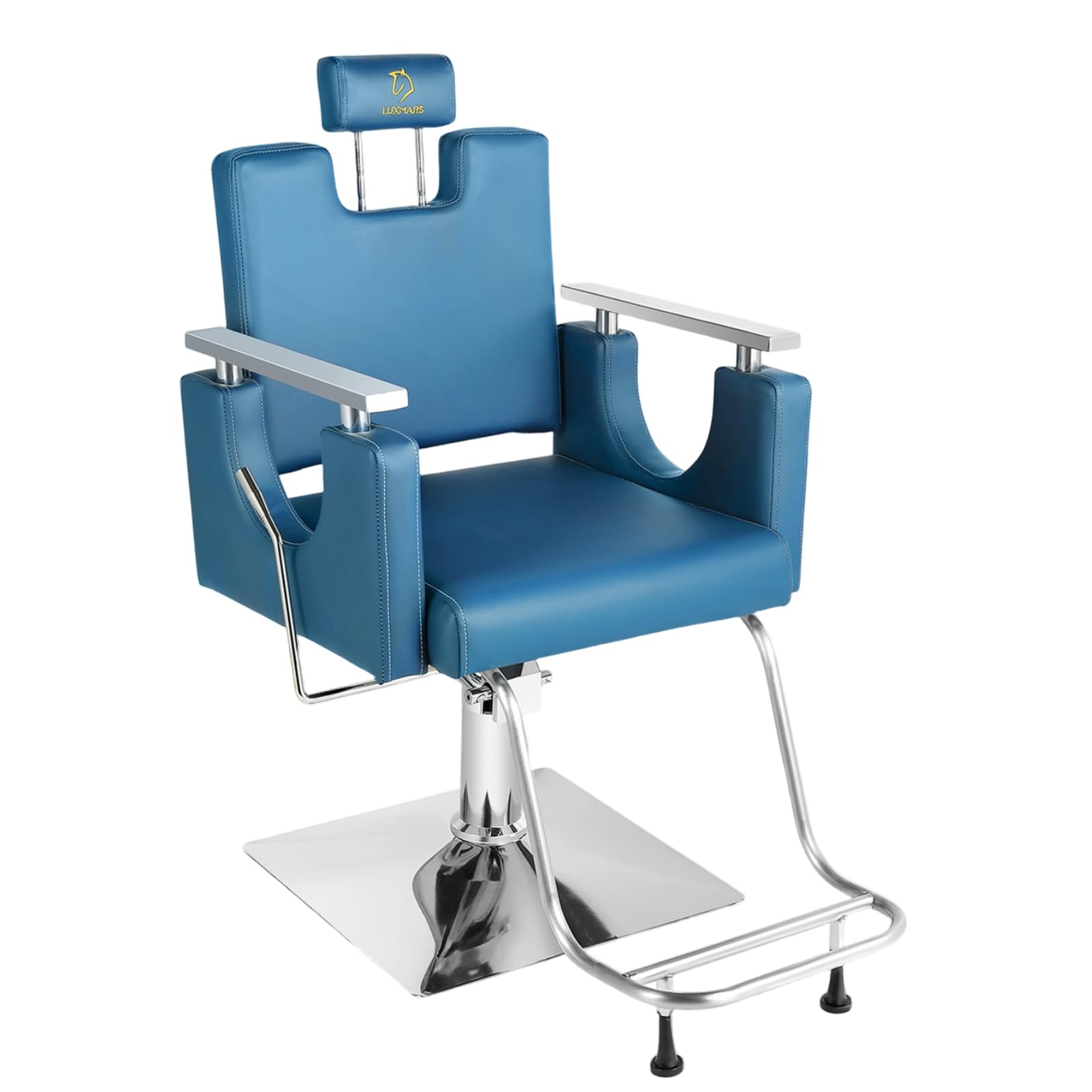 LUXMARS Heavy Duty Barber Chair, 360° Swivel Reclining Salon Chair for Hair Stylist, Height Adjustable Hydraulic Hairdressing Chair with Footrest for Barber Shop, Beauty Salon, Hairdressers