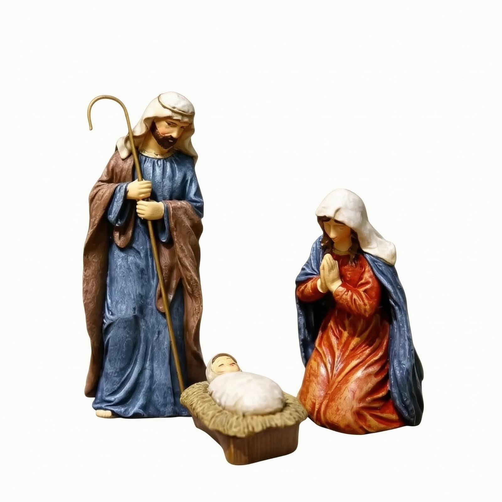 MagiDeal Statuina Natività Dipinto a Mano | Vestiti Scolpiti a Strati, Statuina Natalizia da Tavolo, Decorazione, per Caminetto, Scrivania, Collezionisti