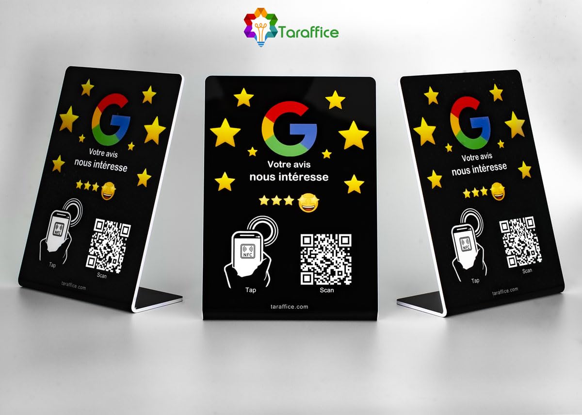 Taraffice NFC Stand (Black, PVC), Quick & Easy Setup for Shops Businesses, Restaurants, Bars, Cafes, Fastfoods, Pizzerias - Image 4