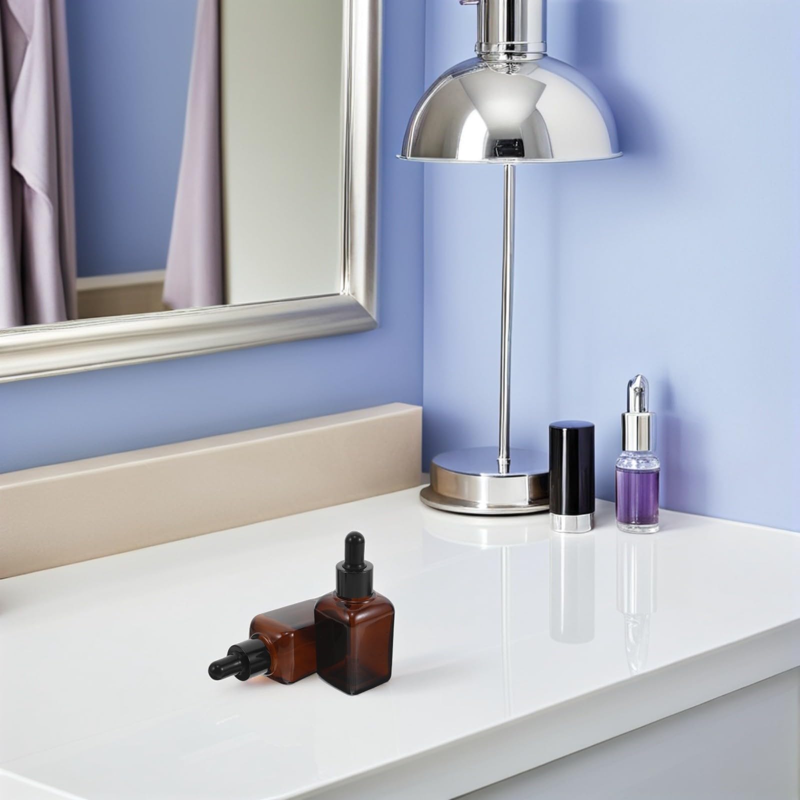 Tofficu 20 Unidades Frasco Gotero de Vidrio Ámbar de 30 Ml Cuentagotas de Punta Delicada, Dispensador Preciso y Bloqueo de Luz para Aceites Esenciales y Sueros en Aromaterapia Profesional