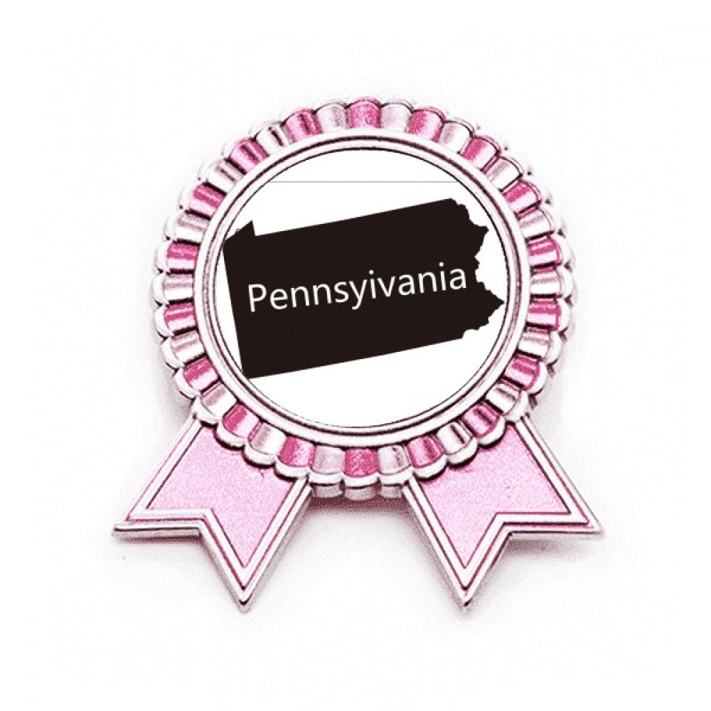 Broche rose Pennsylvanie cadeau idéal en métal pour passionnés