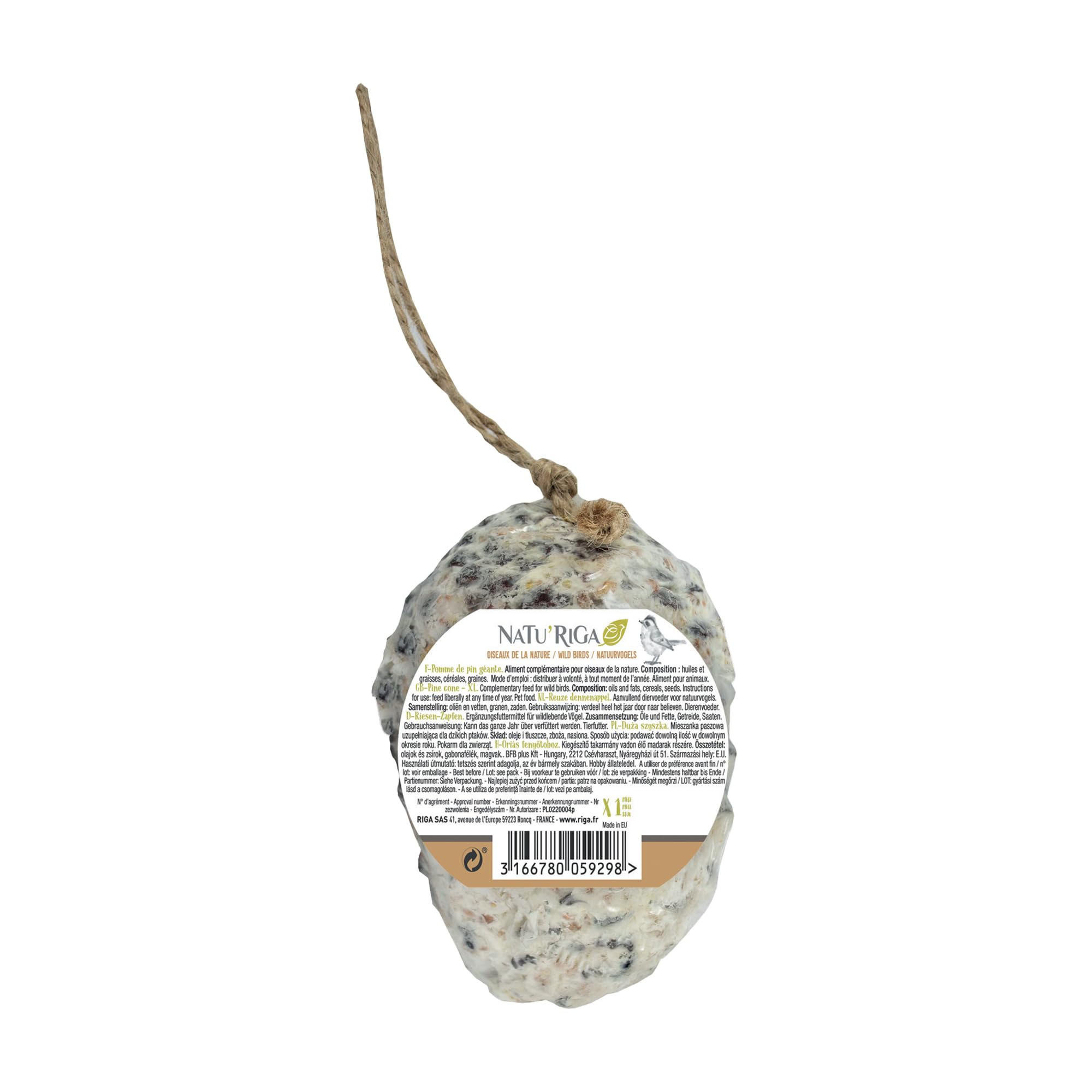 Délice de Graisse Géant pour Oiseaux - Riga 350g