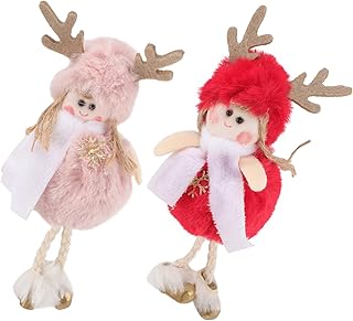 ULDIGI 2 Pçs Decoração De Natal Bonecas Meninas Boneca De Pelúcia Enfeites De Natal Estatueta Enfeites Chave China Pingentes Bolsa Pingentes Bonecas Anjo De Pelúcia