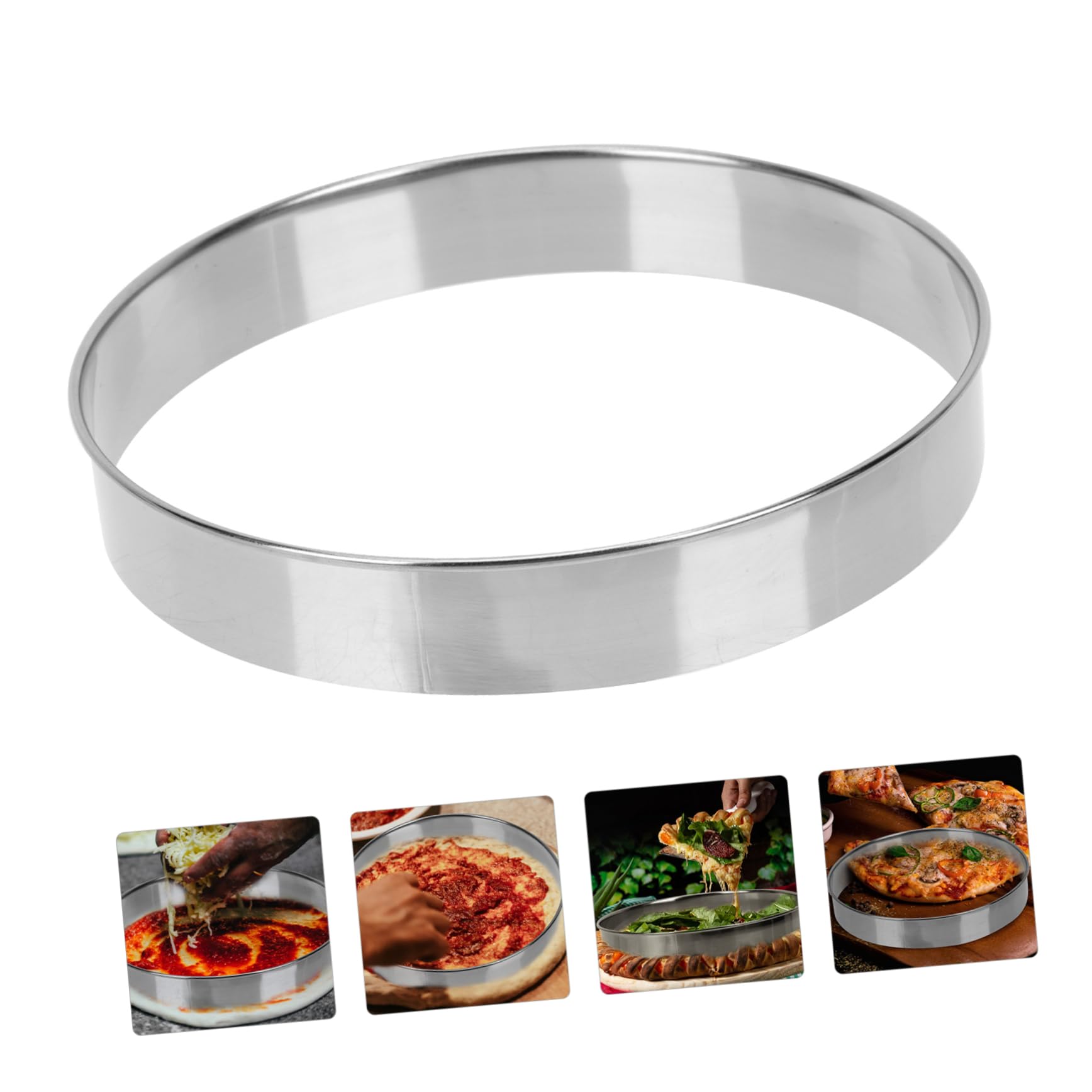 COLLBATH Pizza Saucing Ring Round Baking Tool for DIY Pizza Making Prevents Seasoning Spills Easy to Clean for Home Baking