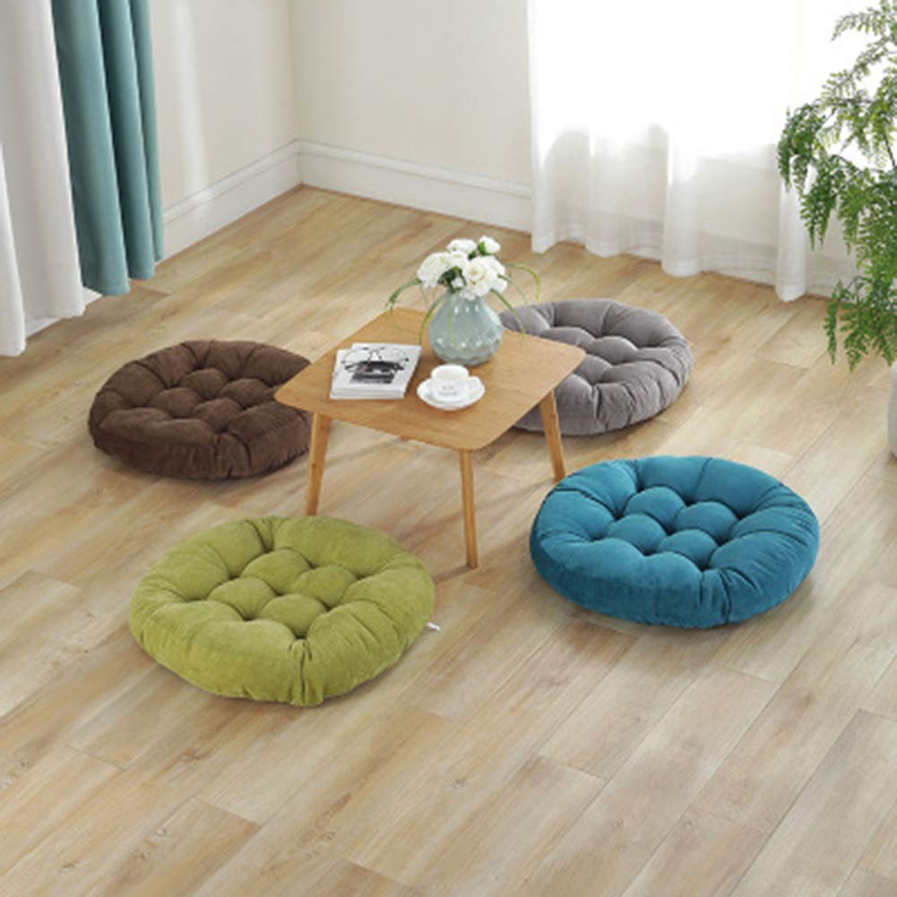 Cuscino rotondo in velluto a coste per sedia, cuscino futon e tappetino da yoga, 55 x 55 cm (rosso anguria), comodo decorazione per la casa per relax e meditazione