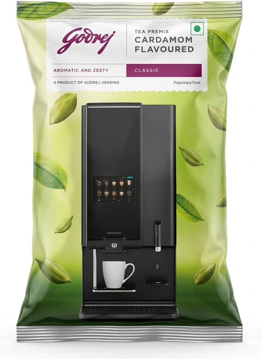 Godrej Vending Cardamom Instant Tea Premix Easy to Use โ 3 in 1 Tea - Piping Hot Tea Suitable for Vending Machine - 1 kg
