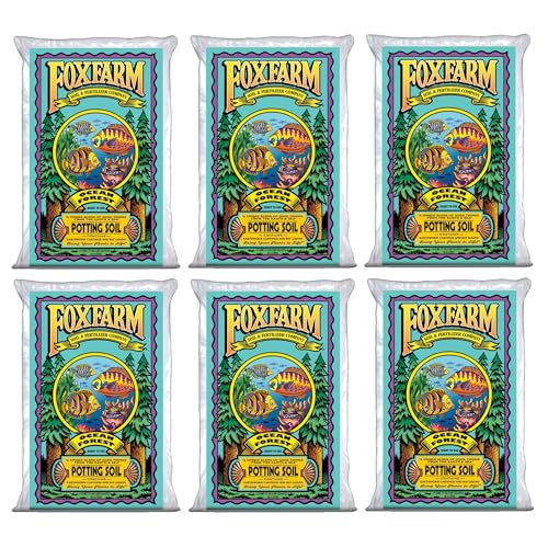 FoxFarm Ocean Forest Potting Soil, 1.5cu ft (Pack of 6) - Light, Aerated Texture, Designed for All Container Plants - pH Adjusted for Optimal Nutrient Uptake, Effectively Retains Moisture
