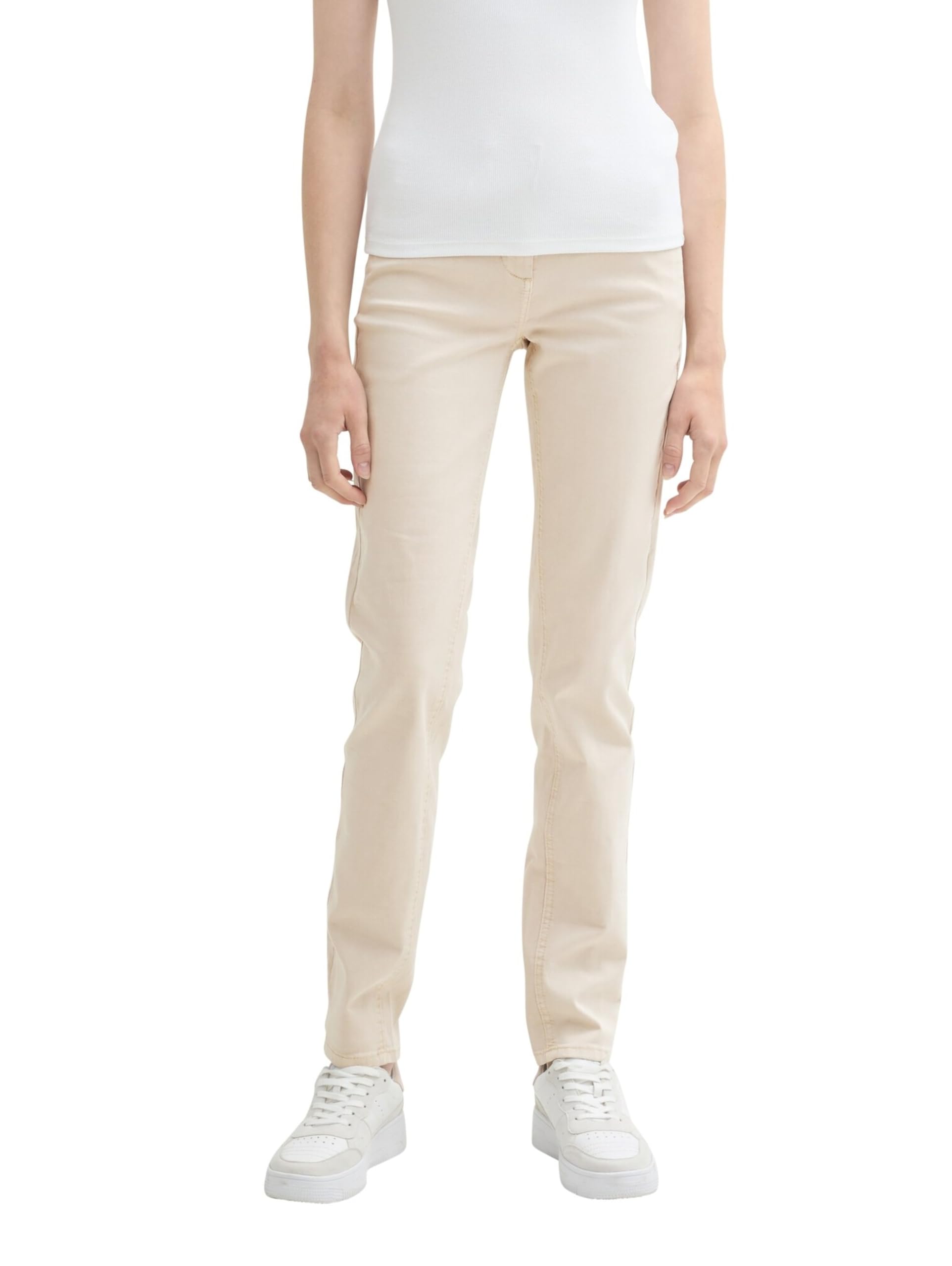 Tom Tailor Women's Alexa Slim Trousers, 12365 - Dusty Beige, 34W x 32L