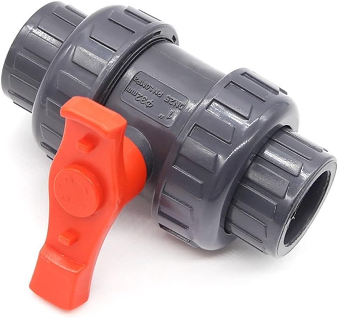 1PCS UPVC double-free ball valve PVC live ball valve DN15-DN100(DN32 Inner diameter 40mm)