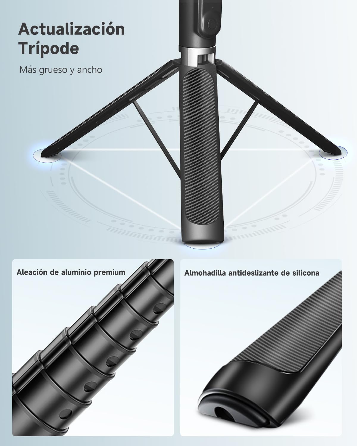 RISEOFLE RISEOFLE 180cm Tripode para Movil & Palo Selfie - Tripode Movil Extensible Portátil con Mando Inalámbrico, Compatible con iPhone/Samsung/GoPro/Cámaras in use
