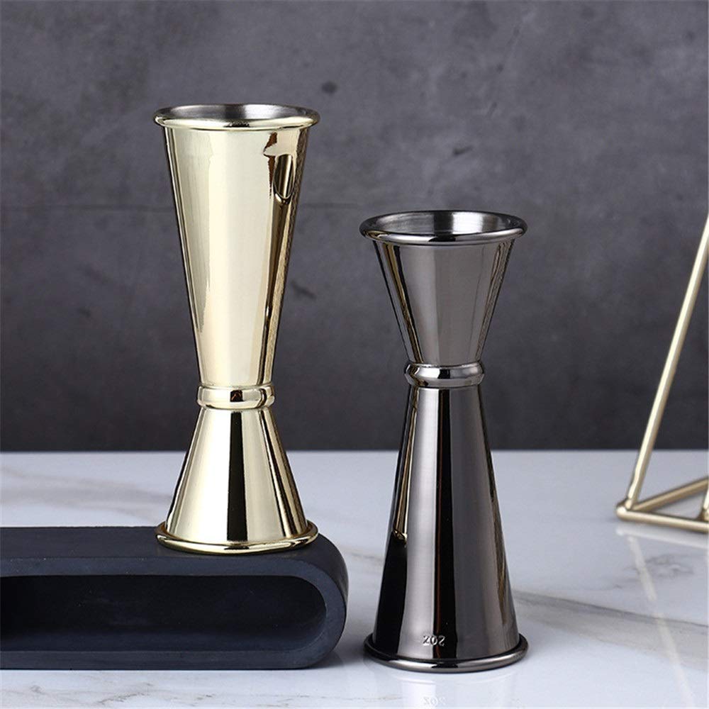 Tasse à mesurer à Double tête en Acier Inoxydable Tasse à Once avec écailles intérieure et extérieure Bar Verre à Cocktail (Couleur : A) (D)