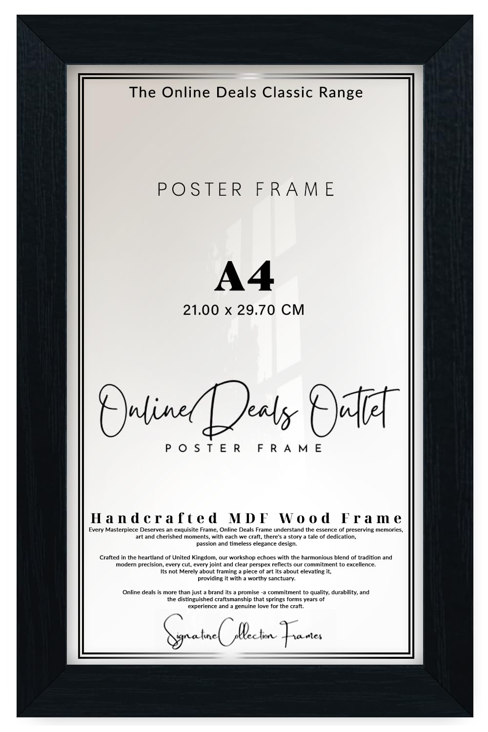 Online Deals Black | Mdf Picture Frame A4 (21.00 X 29.70 Cm) A4 (29.70 X 21.00 Cm) For Art Displays, Presentations & Exhibition Pieces, Mdf Build, Wall Hanging Hooks [ ]
