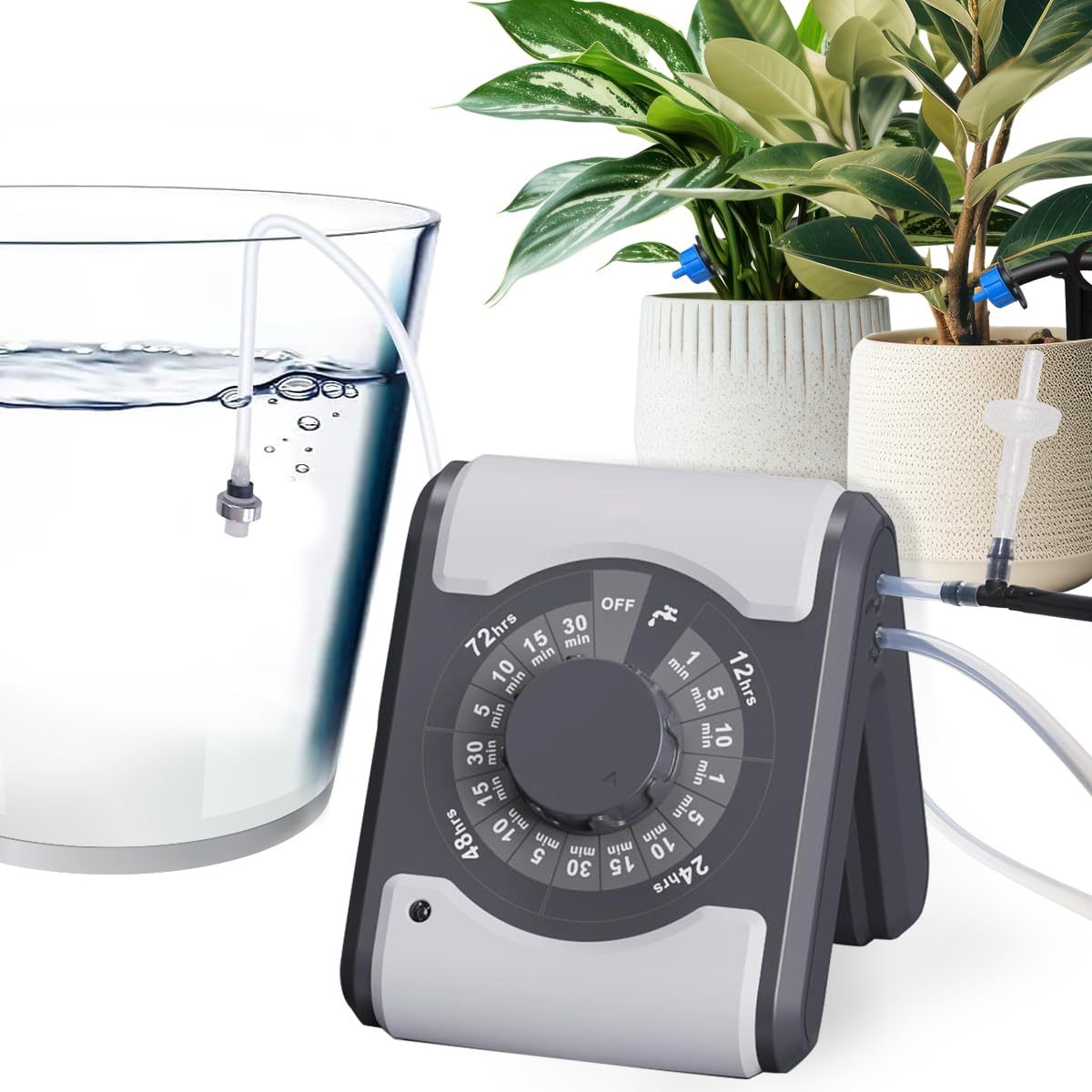 Automatisches Bewässerungssystem für 10 Zimmerpflanzen, DIY Tropfbewässerung Kit mit Einstellbarer Wassermenge, Selbstbewässerungssystem für Urlaub, Garten, Balkon, Gewächshaus