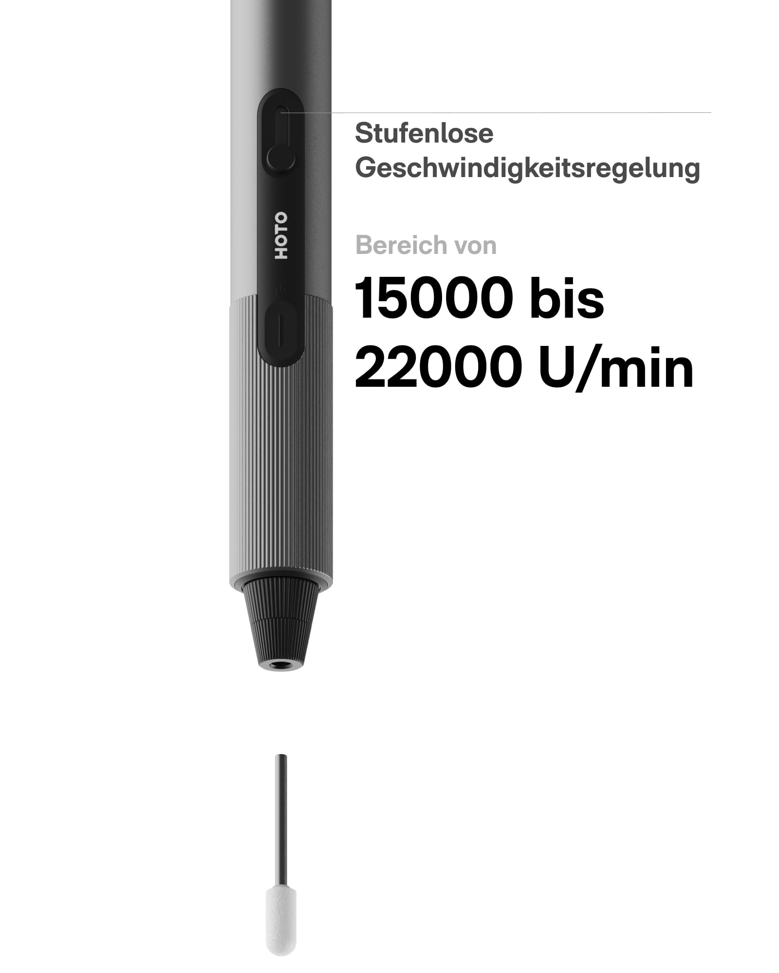HOTO SNAPBLOQ™ R-A04 Multifunktionswerkzeug, bürstenloser Motor, 15.000–22.000 U/min, 38-teiliges Zubehörset zum Schleifen, Gravieren, Bohren und Polieren
