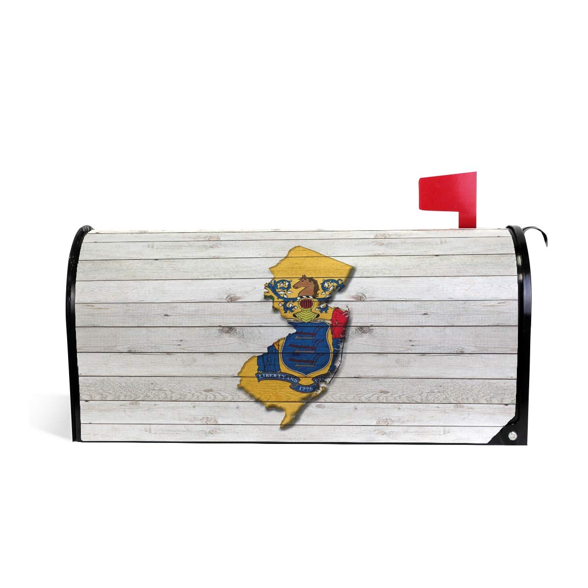 New Jersey Flag Magnetic Mailbox Cover Seasonal Letter Post Wraps Garden Home Outdoor Yard Decor Standard Size 20.7