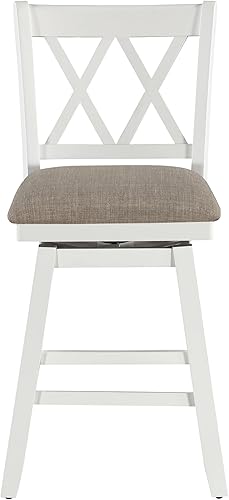 Miniatura 53 de Home Brookline - Taburete giratorio de bar con mecanismo giratorio de 360°, taburetes rústicos de granja para encimera de cocina con cojín, altura