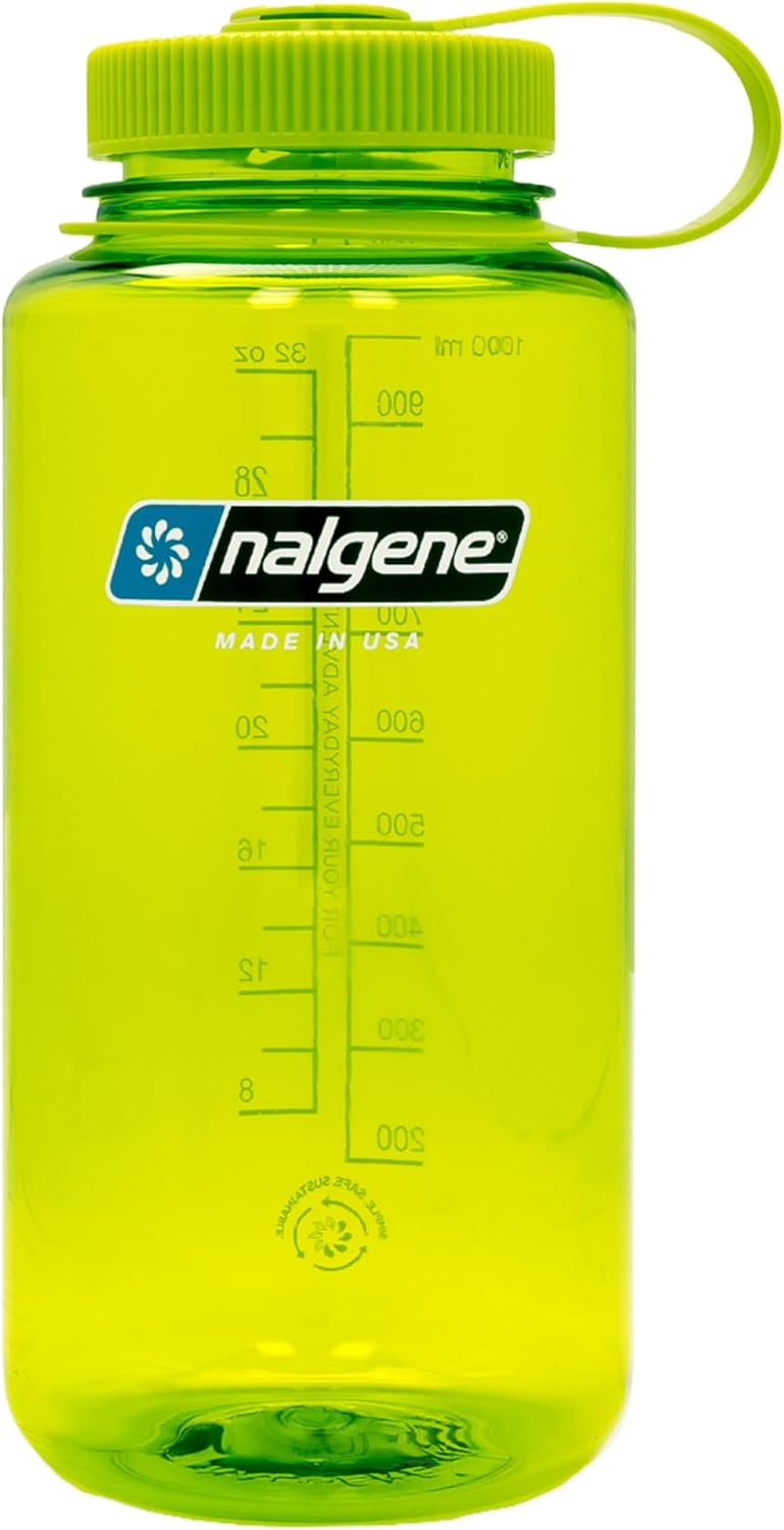 Nalgene 32 oz Wide Mouth Water Bottle | BPA-Free, Durable & Leak Proof, Lightweight Bottle for Hiking & Gym, Work & Travel