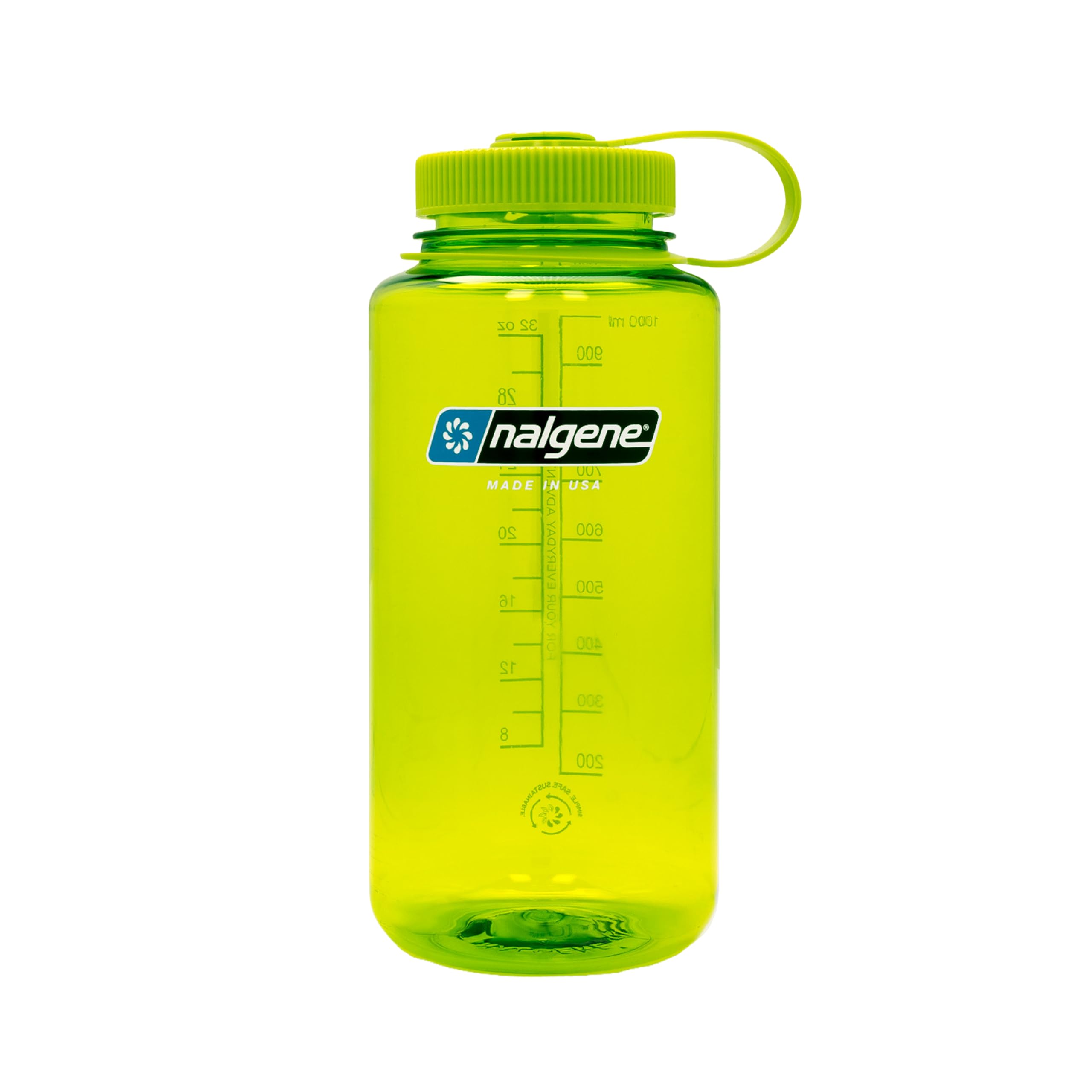 Nalgene Sustain Tritan BPA-Free Water Bottle Made with Material Derived from 50% Plastic Waste, 32 OZ, Wide Mouth, Spring Green