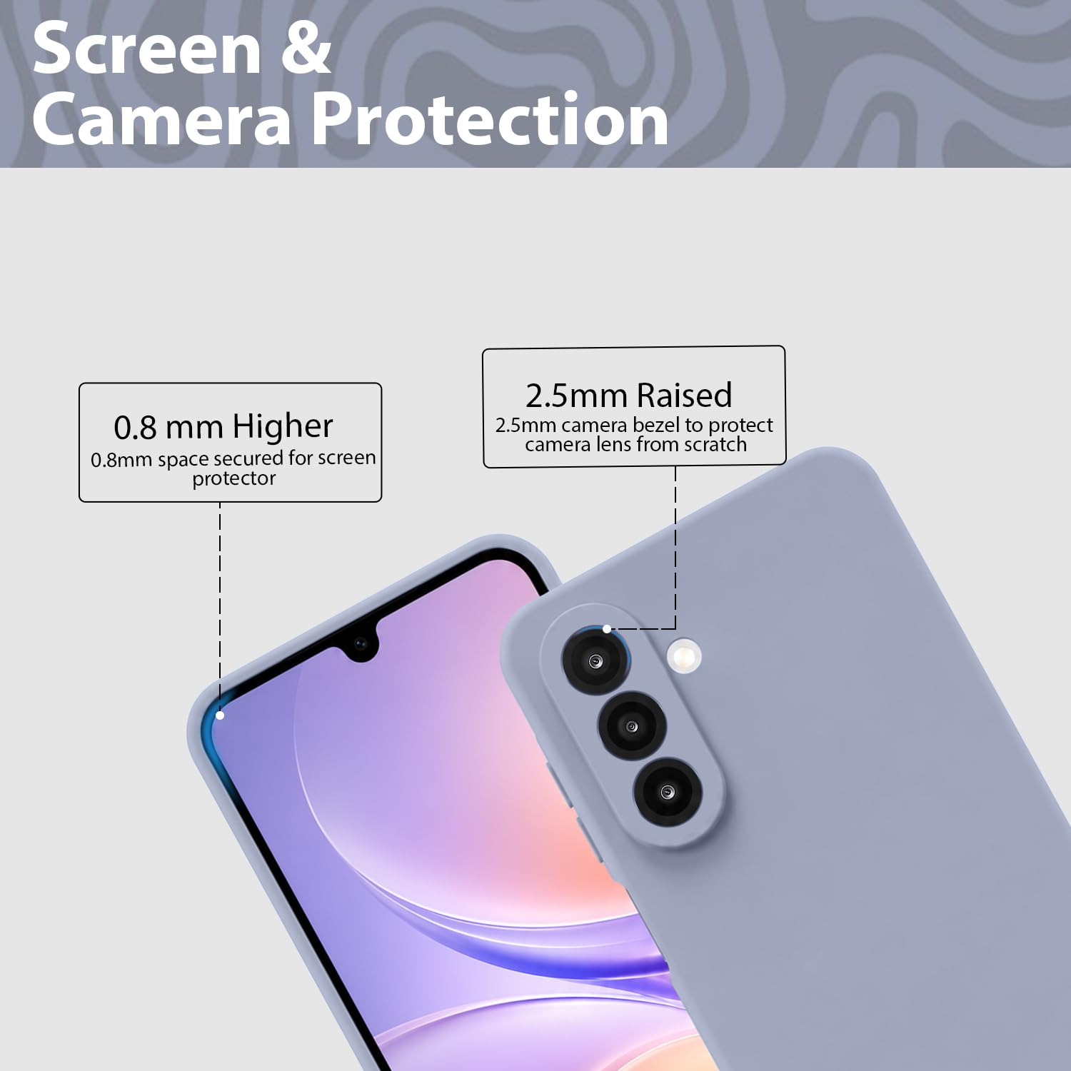 Samsung Galaxy M36/F36 Silicone Case - Shockproof & Grey -3 Samsung Galaxy M36/F36 Silicone Case - Shockproof & Grey -3