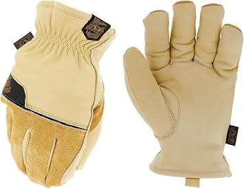 Mechanix Wear ColdWork Durahide Leather Driver Gloves Tan Large | Water-Resistant with 40g 3M Thinsulate & Heavyweight Sherpa Lining for Heavy Cold Weather Work Performance