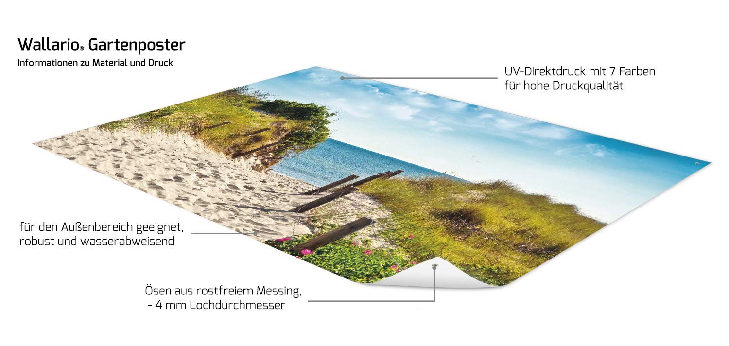 Outdoor Gartenposter – Strandmotiv, Wetterfest, 60x90 Cm, Mit Ösen Zum Aufhängen