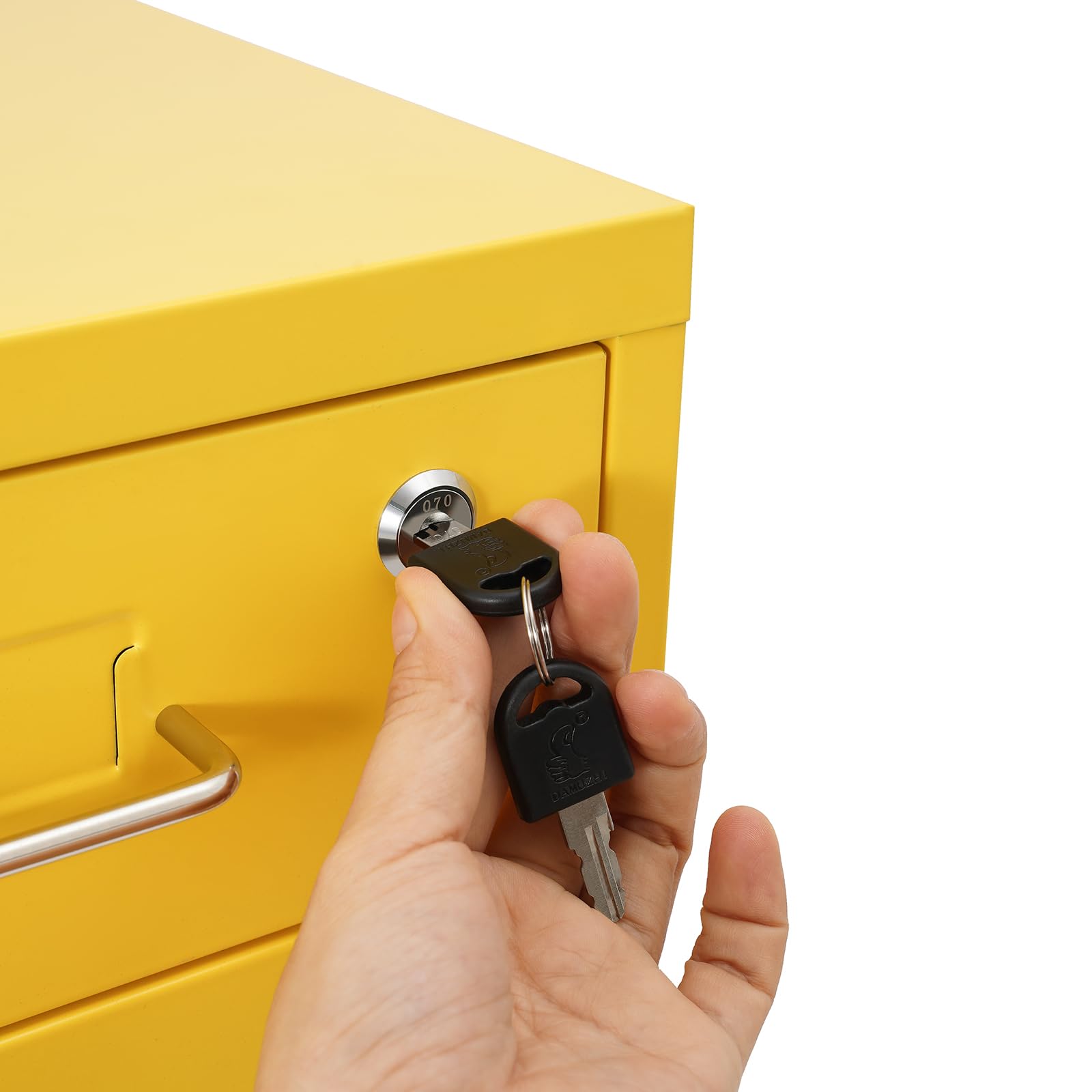 Armadietto mobile con serratura – Cassettiera a rotelle per ufficio in metallo con cassetti – Contenitore da ufficio con ruote – Armadio da ufficio & Armadietto portaoggetti per ufficio casa
